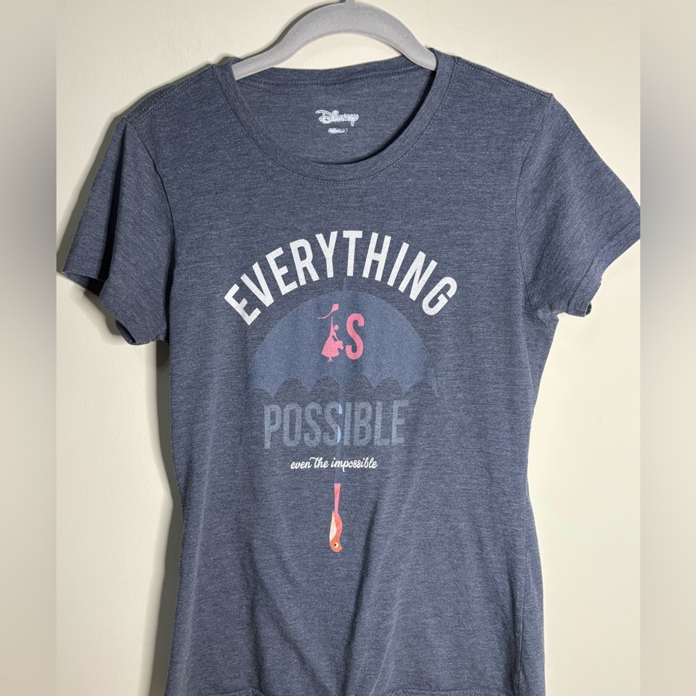 Disney Heather Blue T-Shirt‎ with Motivational Graphic